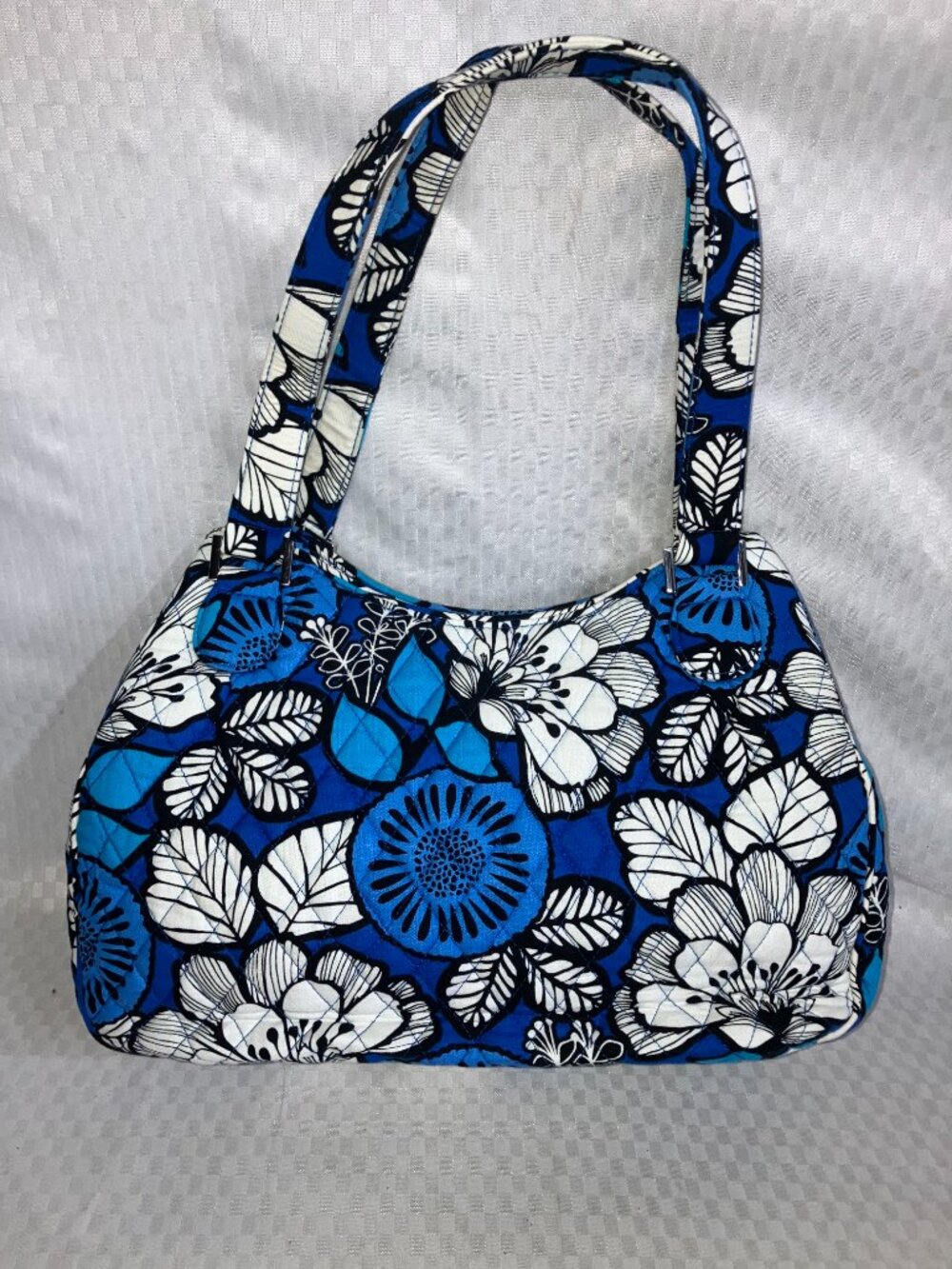 Vera Bradley Emily Satchel Handbag Purse Women OS Blue Bayou Quilted Floral - Picture 13 of 13